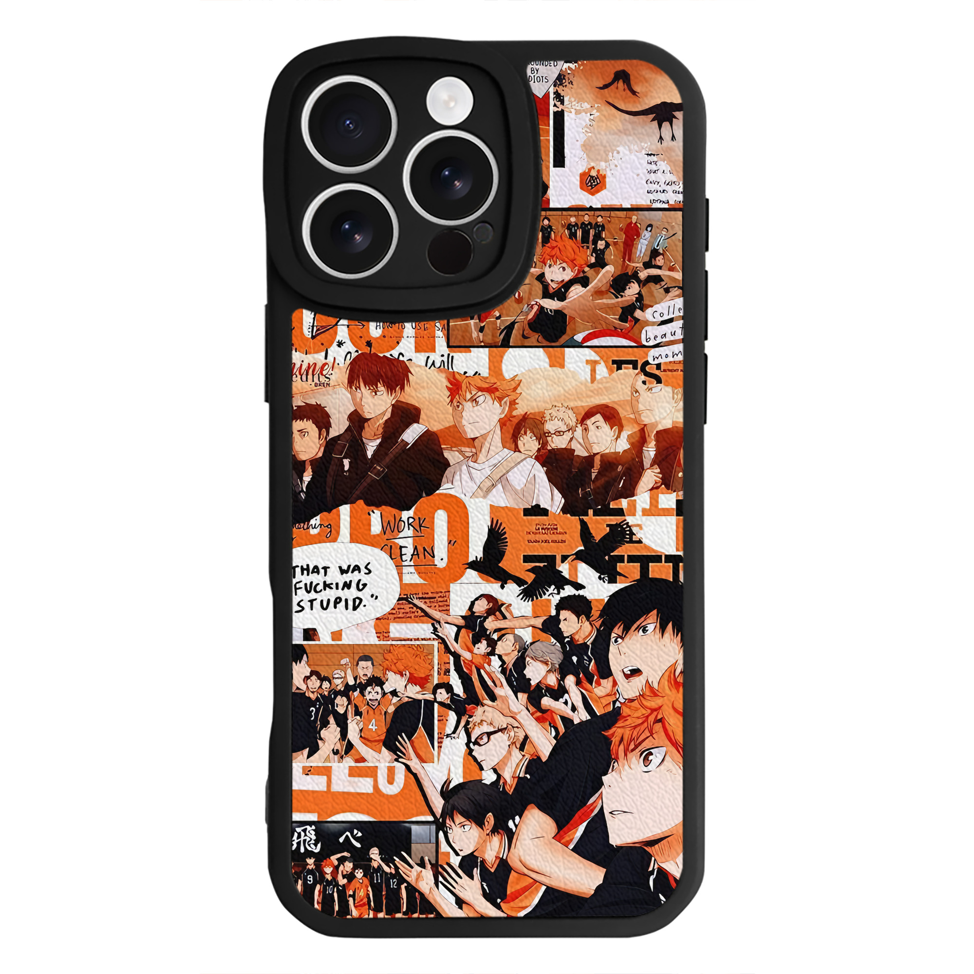（画像用） ハイキュー!! Haikyu!! 【iPhone 16シリーズ対応】シリコンスマホケース（レザー調） 材質：シリコン